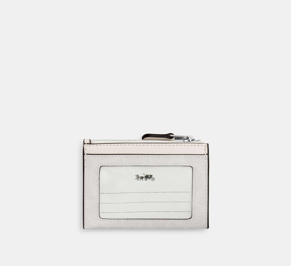 Coach Mini Skinny Id Case In Signature - Silver/White/Chalk
