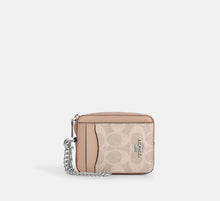 Coach Zip Card Case In Signature  - Silver/Sand/Taupe