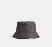 Coach Signature Jacquard Bucket Hat  -  Charcoal