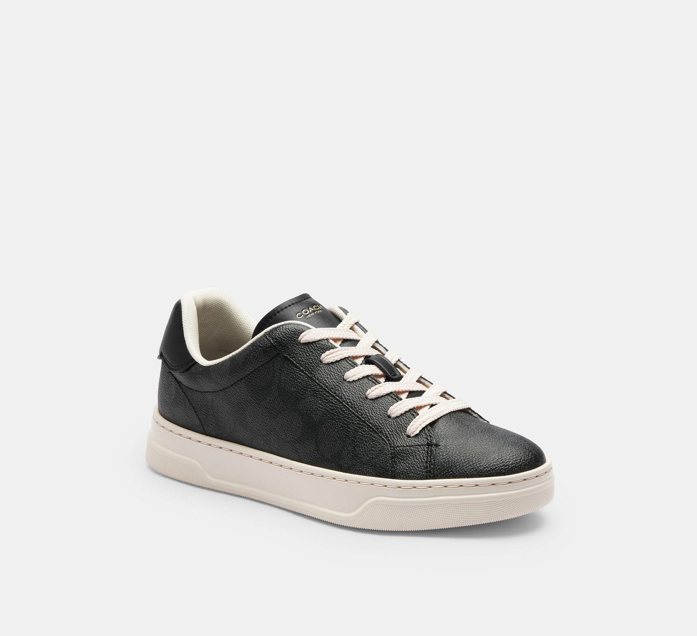 Coach Women's High Line Sneaker In Signature  - Charcoal/Black
