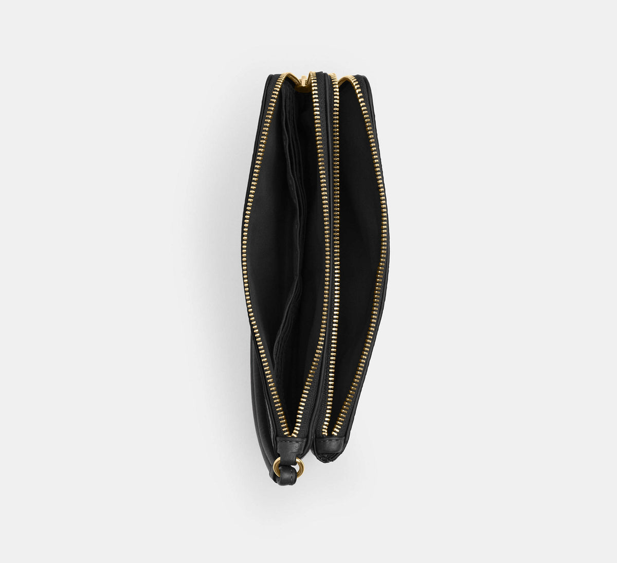 Coach Double Zip Wallet In Signature  - Gold/Walnut/Black
