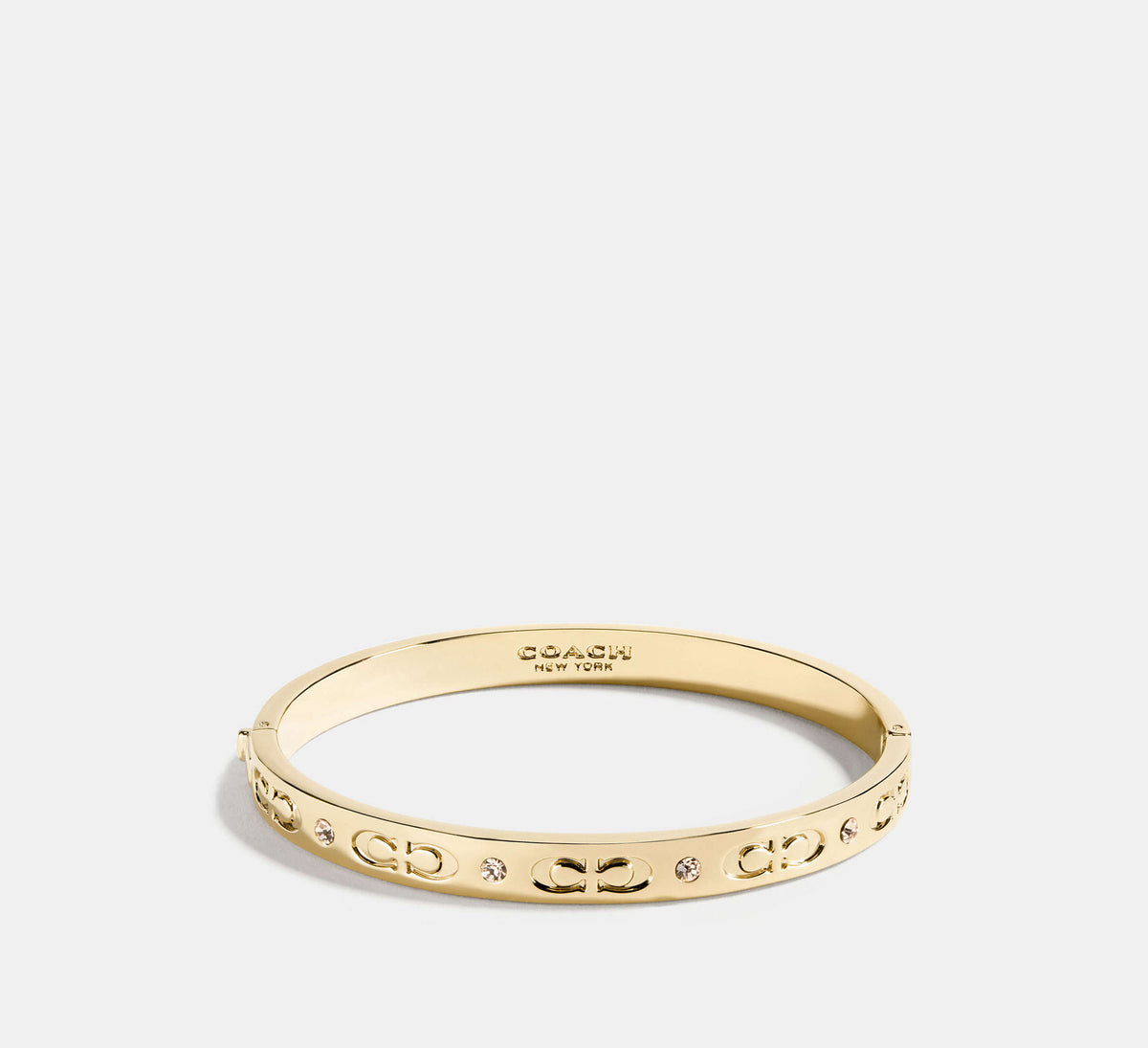 Coach Signature Hinged Bangle  -  Gold