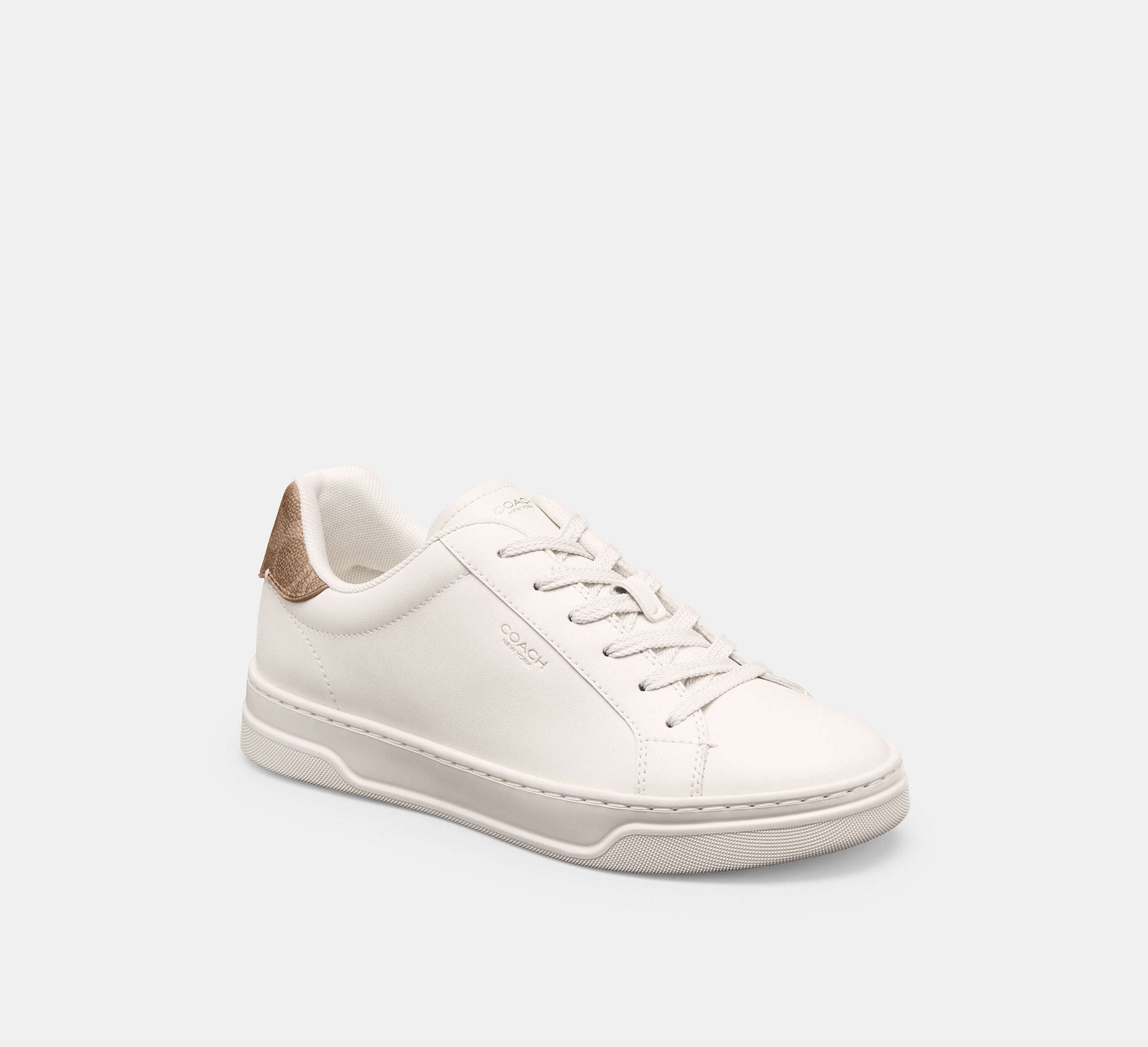 Coach Women's High Line Sneaker  - Chalk/Brown Khaki