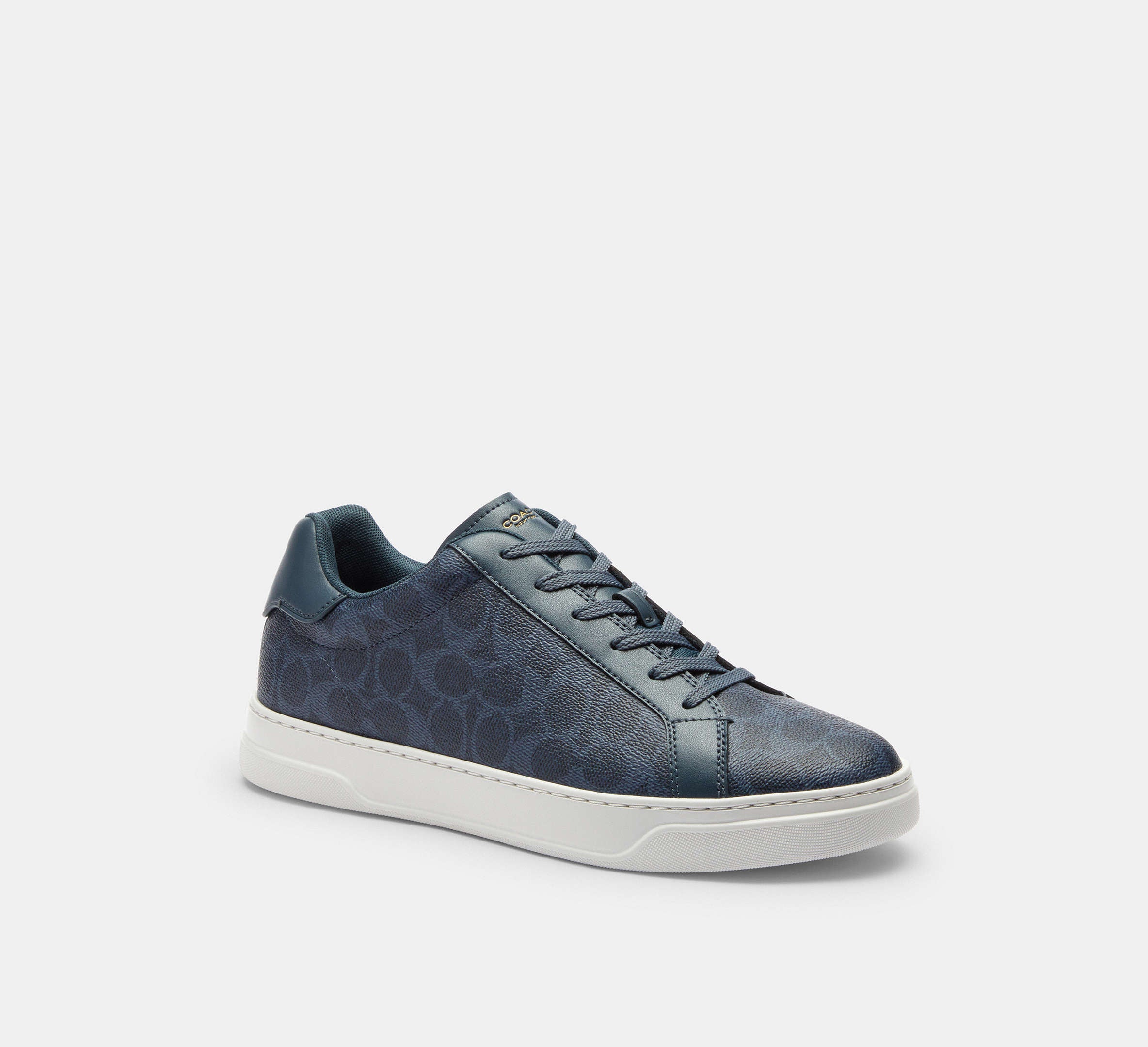 Coach Men's High Line Sneaker In Signature - Denim/Optic White