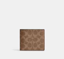 Coach Id Billfold Wallet In Signature Canvas  -  Gunmetal/Tan/Black
