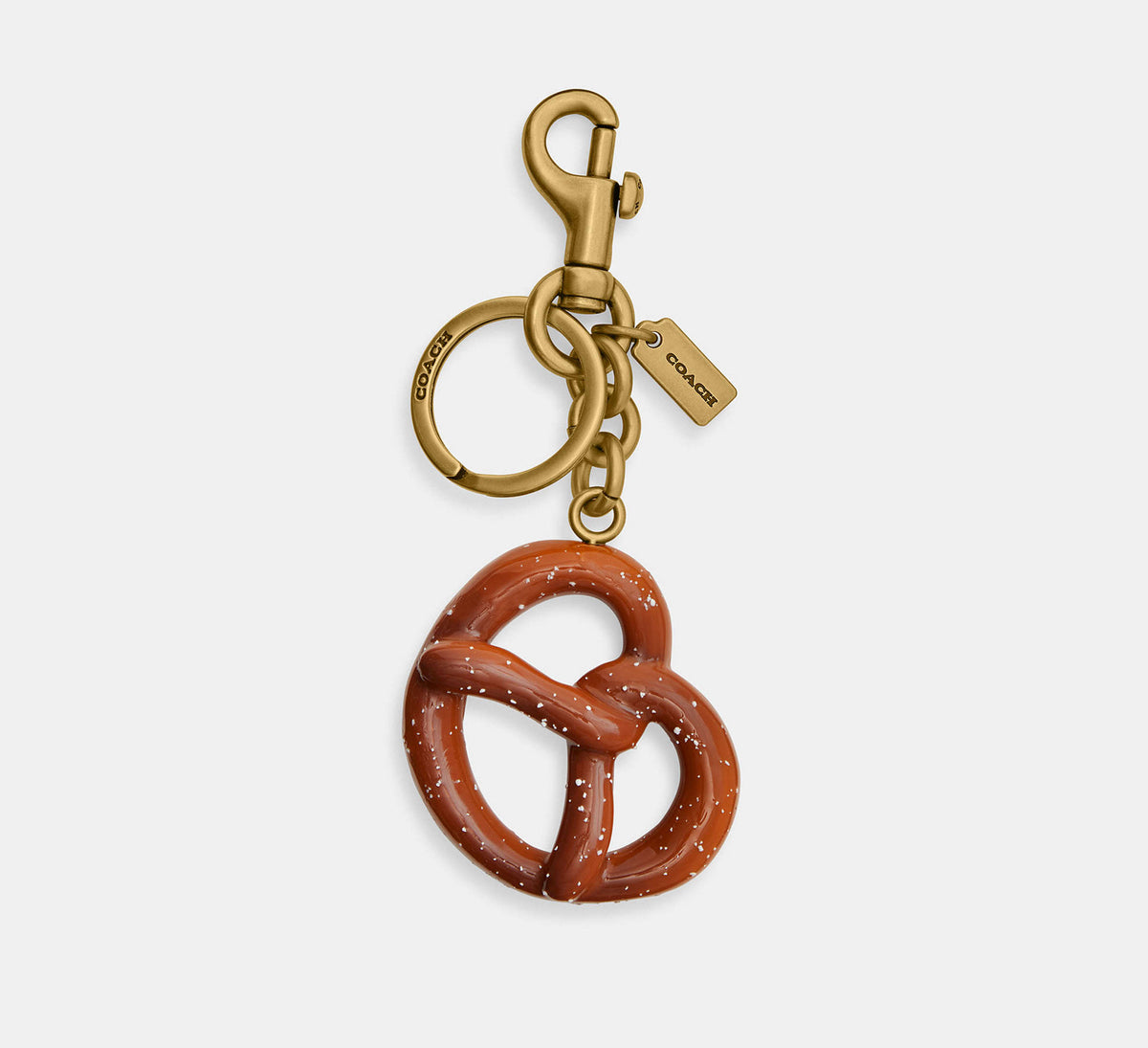 Coach Small Pretzel Bag Charm Brass/Multi