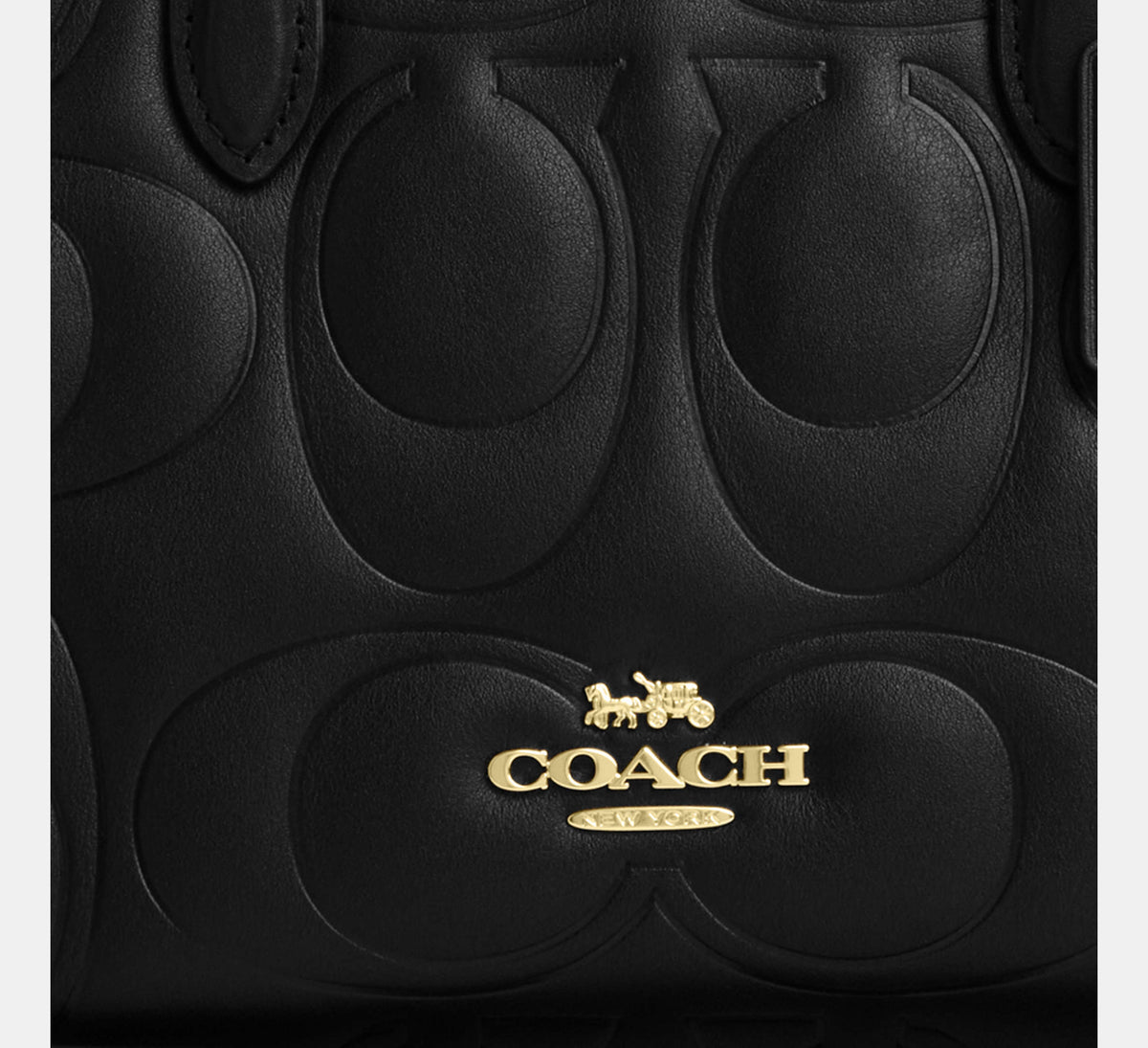 Coach Maggie Small Tote Bag In Signature Leather - Gold/Black