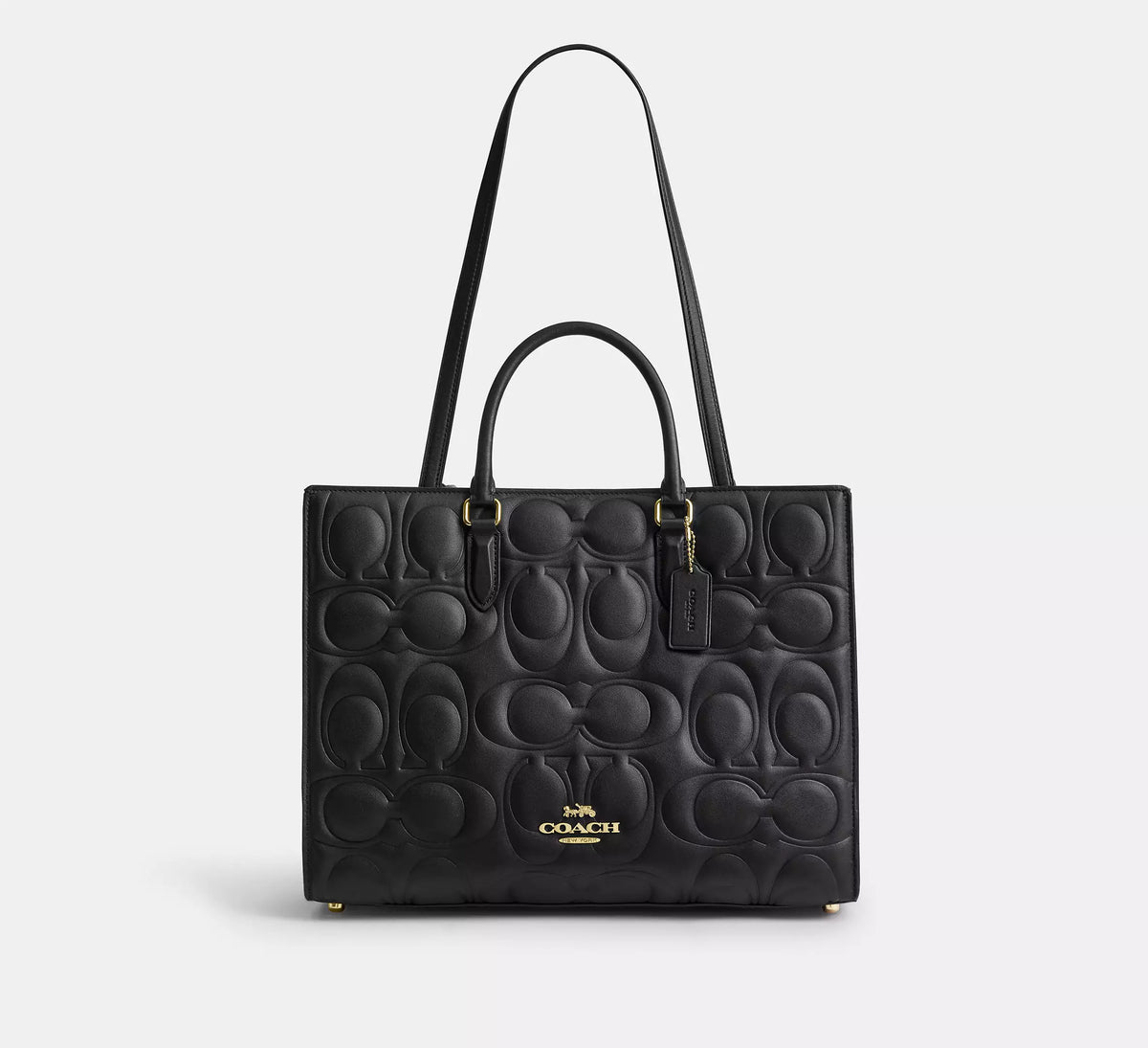 Coach Maggie Tote Bag In Signature Leather - Gold/Black