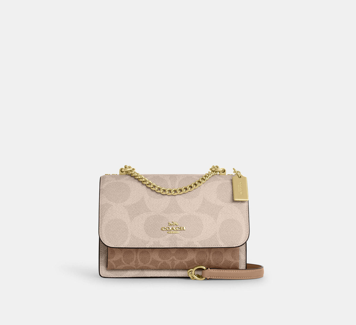 Coach Klare Crossbody Bag In Blocked Signature  - Gold/Sand/Tan - Hemen Teslimde