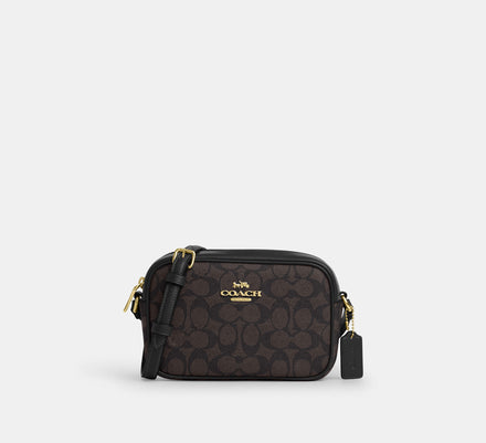 Coach Mini Jamie Camera Bag in Signature - Gold / Walnut / Black - Hemen Teslimde