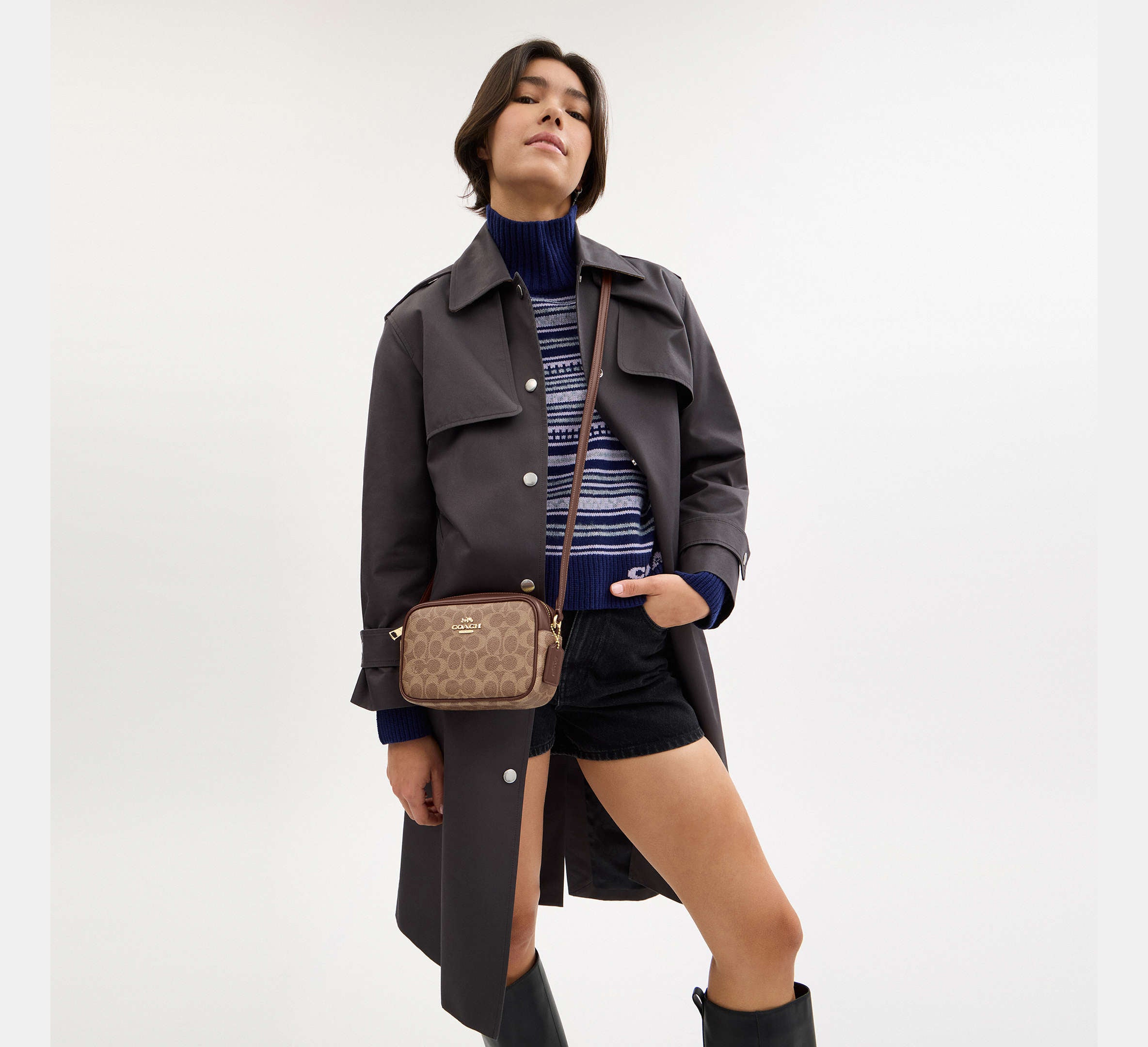 Coach Mini Jamie Camera Bag In Signature - Gold/Tan/Brown Bag