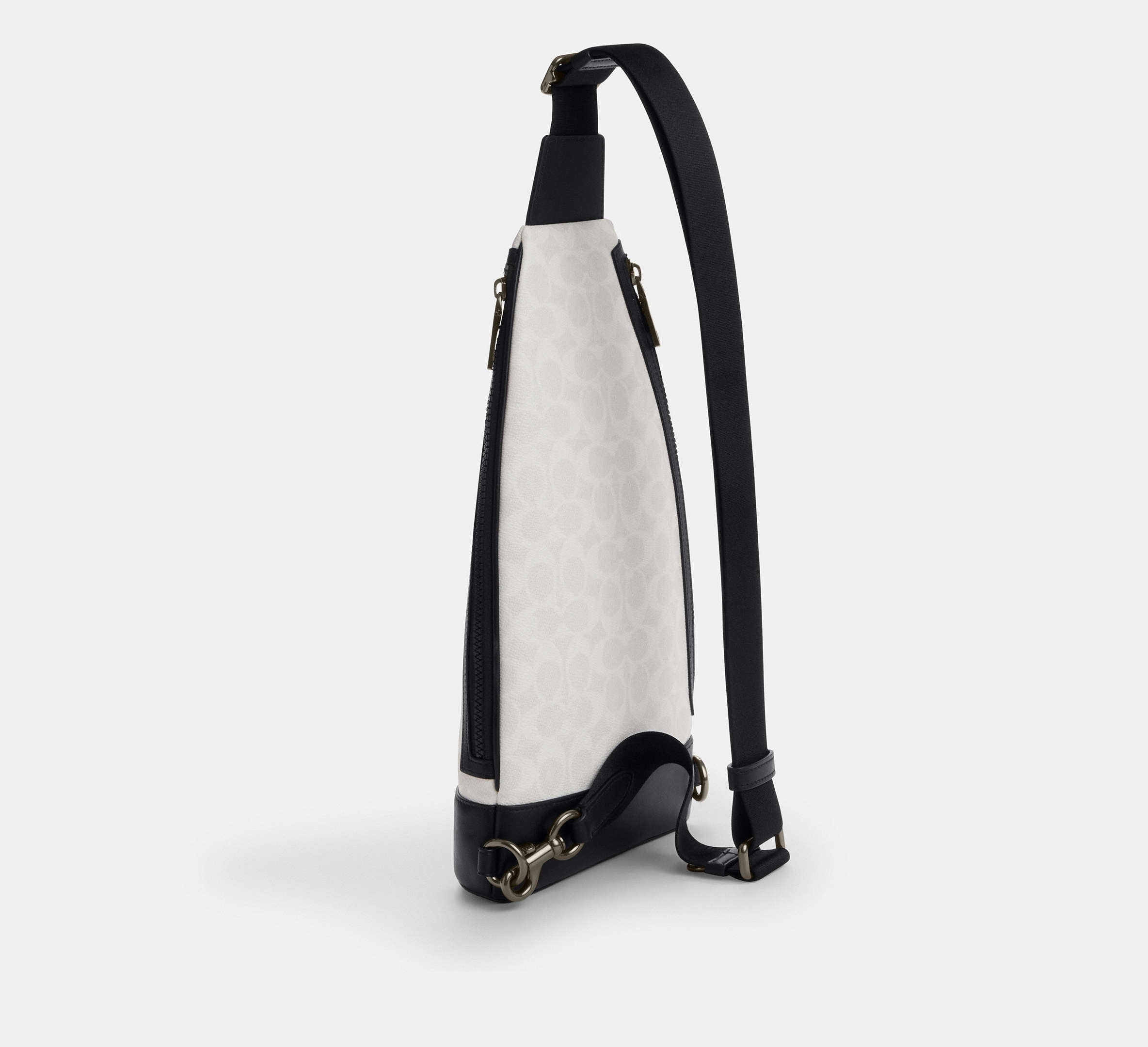 Coach Dominic Sling Pack In Signature - Gunmetal/Chalk/Black ...