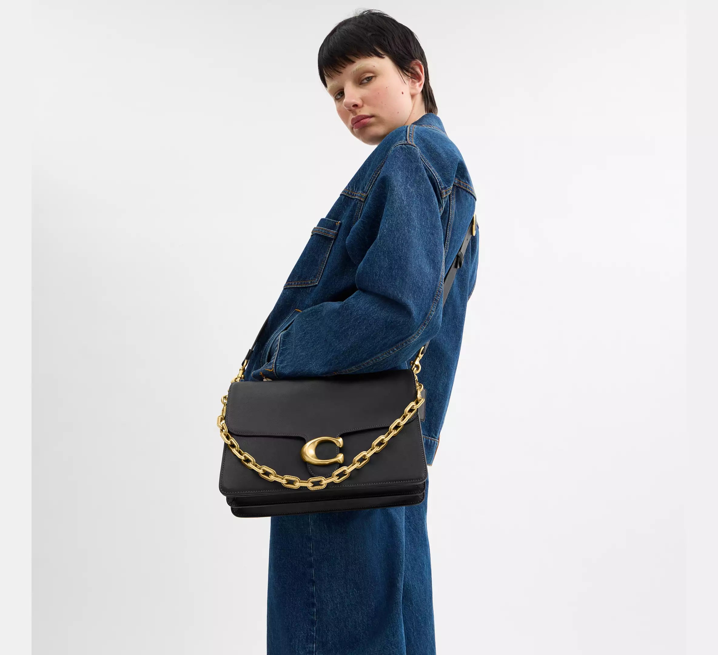 Coach Chain Tabby Shoulder Bag 30 - Brass/Black