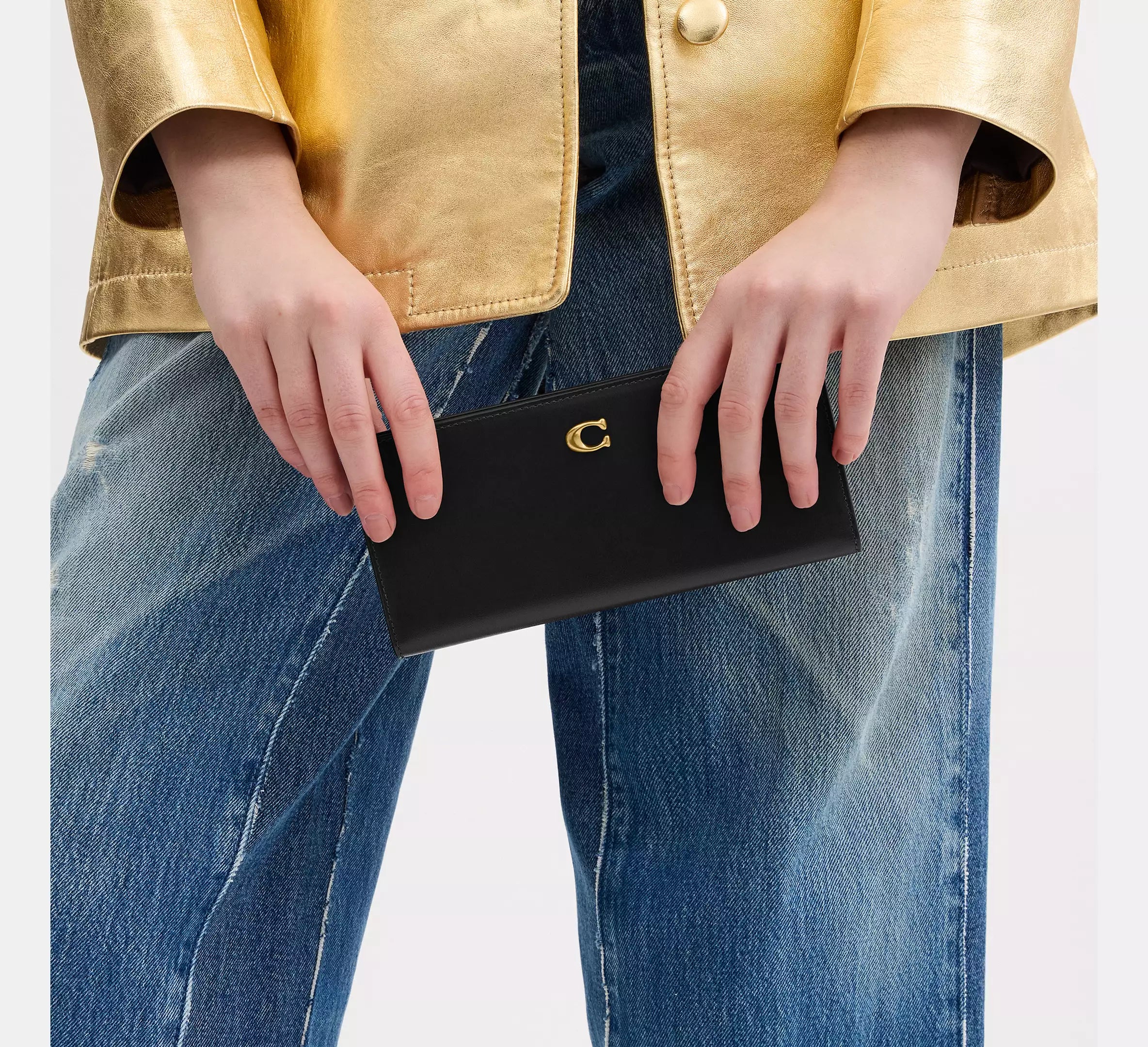 Coach Essential Slim Wallet  -  Brass/Black