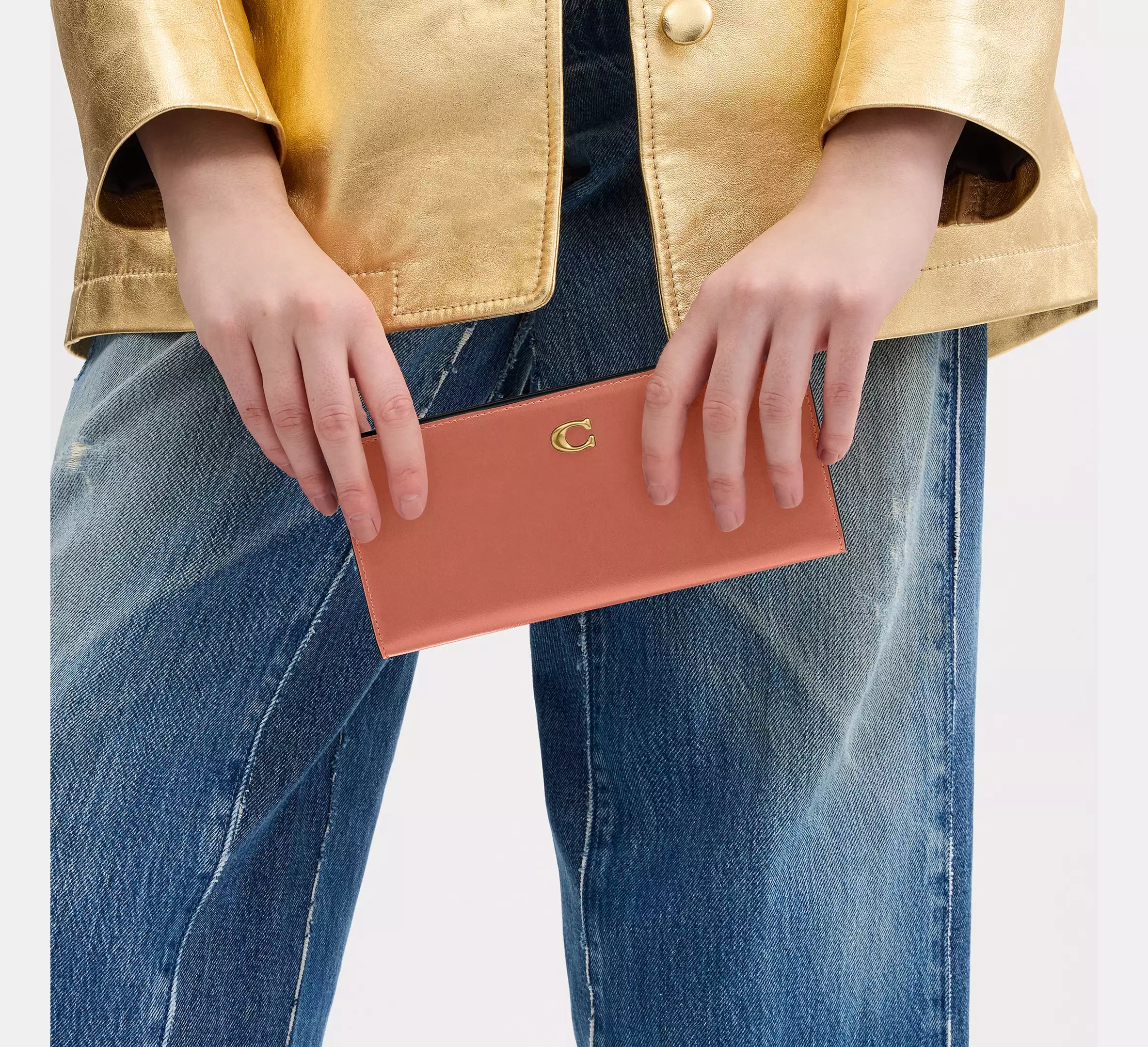 Coach Essential Slim Wallet  -  Brass/Dark Peach