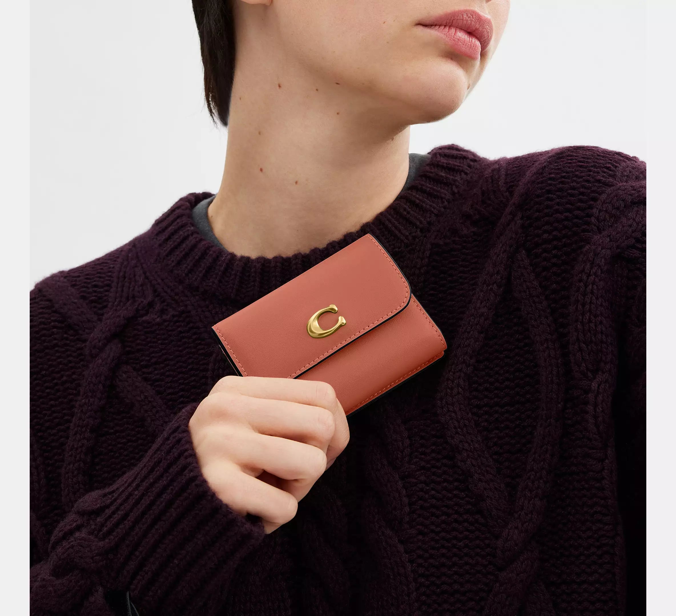 Coach Essential Card Holder Wallet  - Brass/Dark Peach