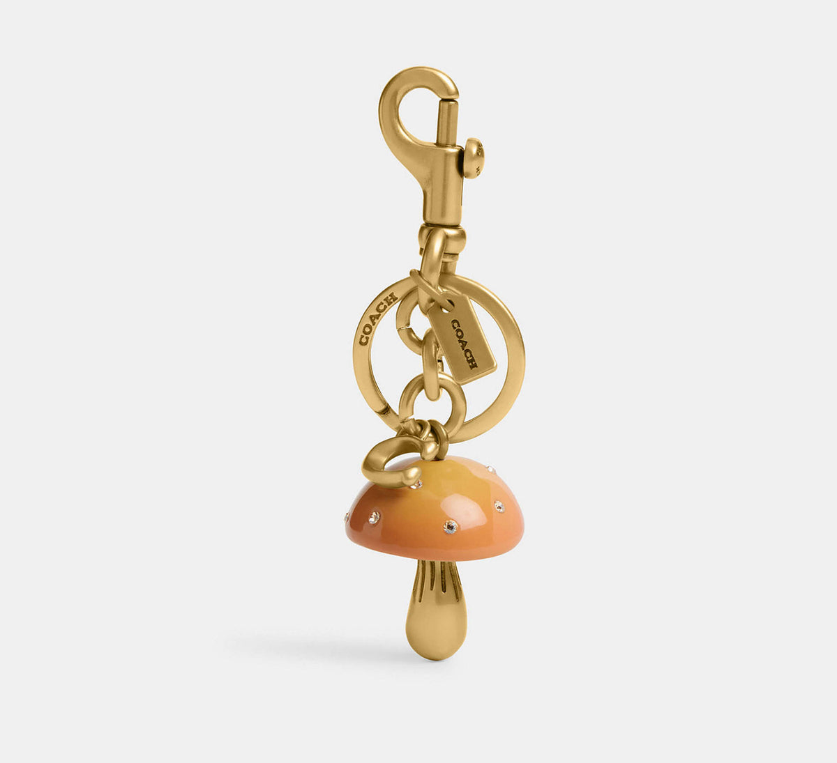 Coach Mushroom Bag Charm - Brass/Mustard