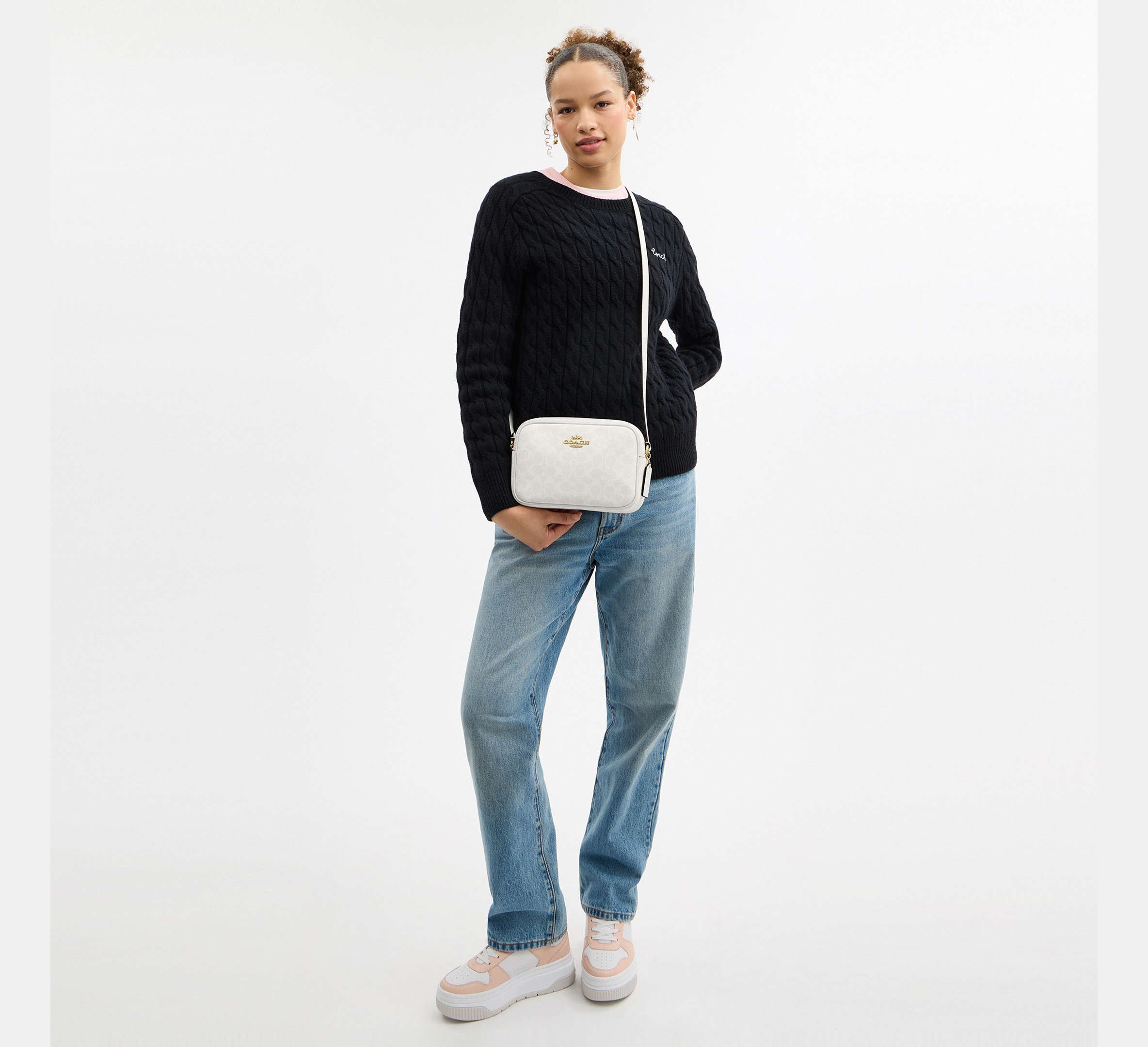 Coach Jamie Camera Bag In Signature - Gold/White/Chalk