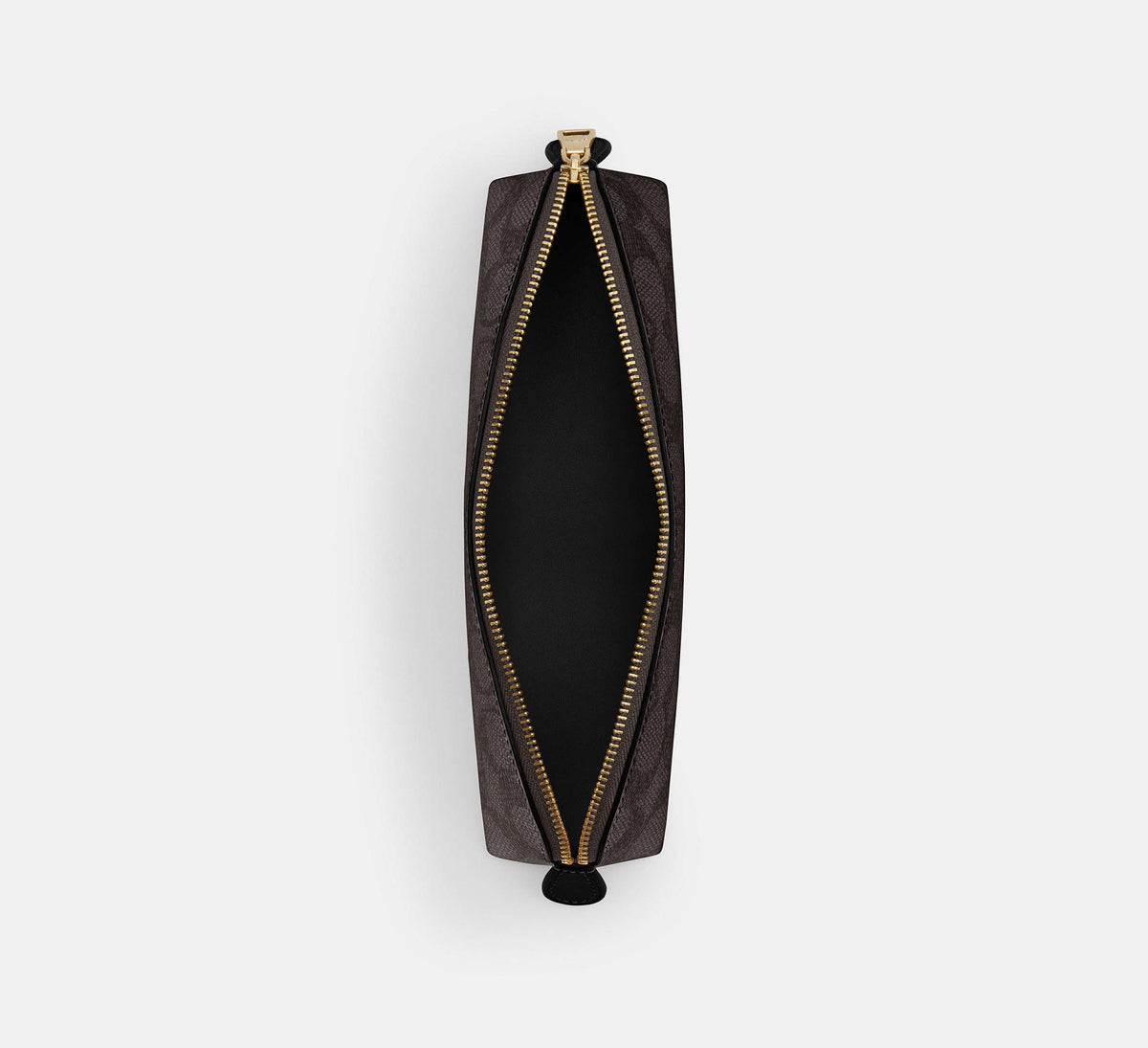 Coach Pencil Case In Signature  -  Gold/Walnut/Black
