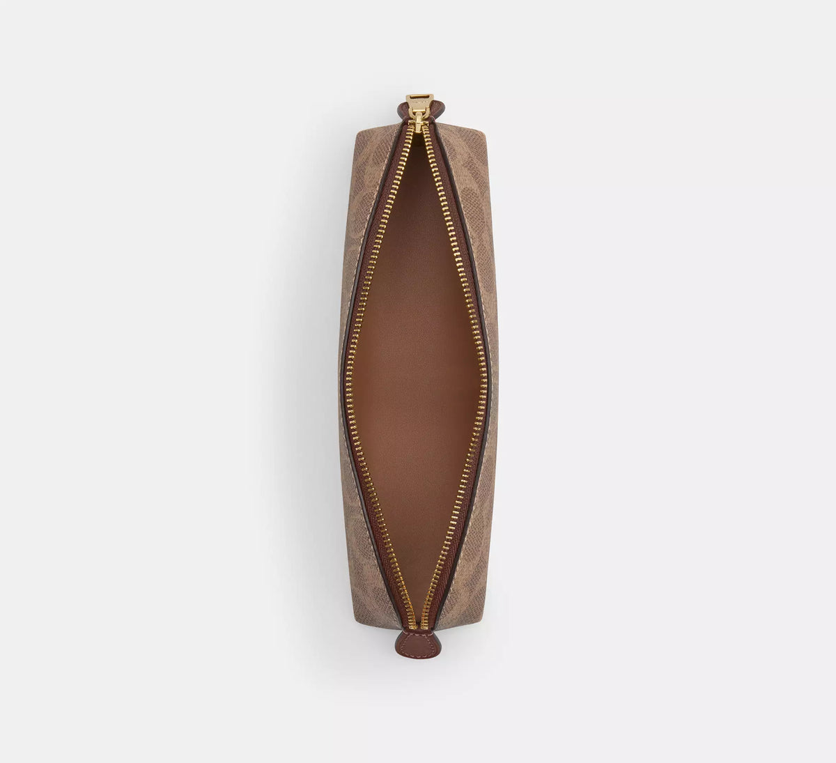 Coach Pencil Case In Signature  -  Gold/Tan/Brown