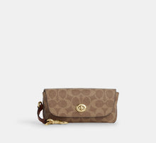 Coach Sunglass Case In Signature  - Gold/Tan/Brown