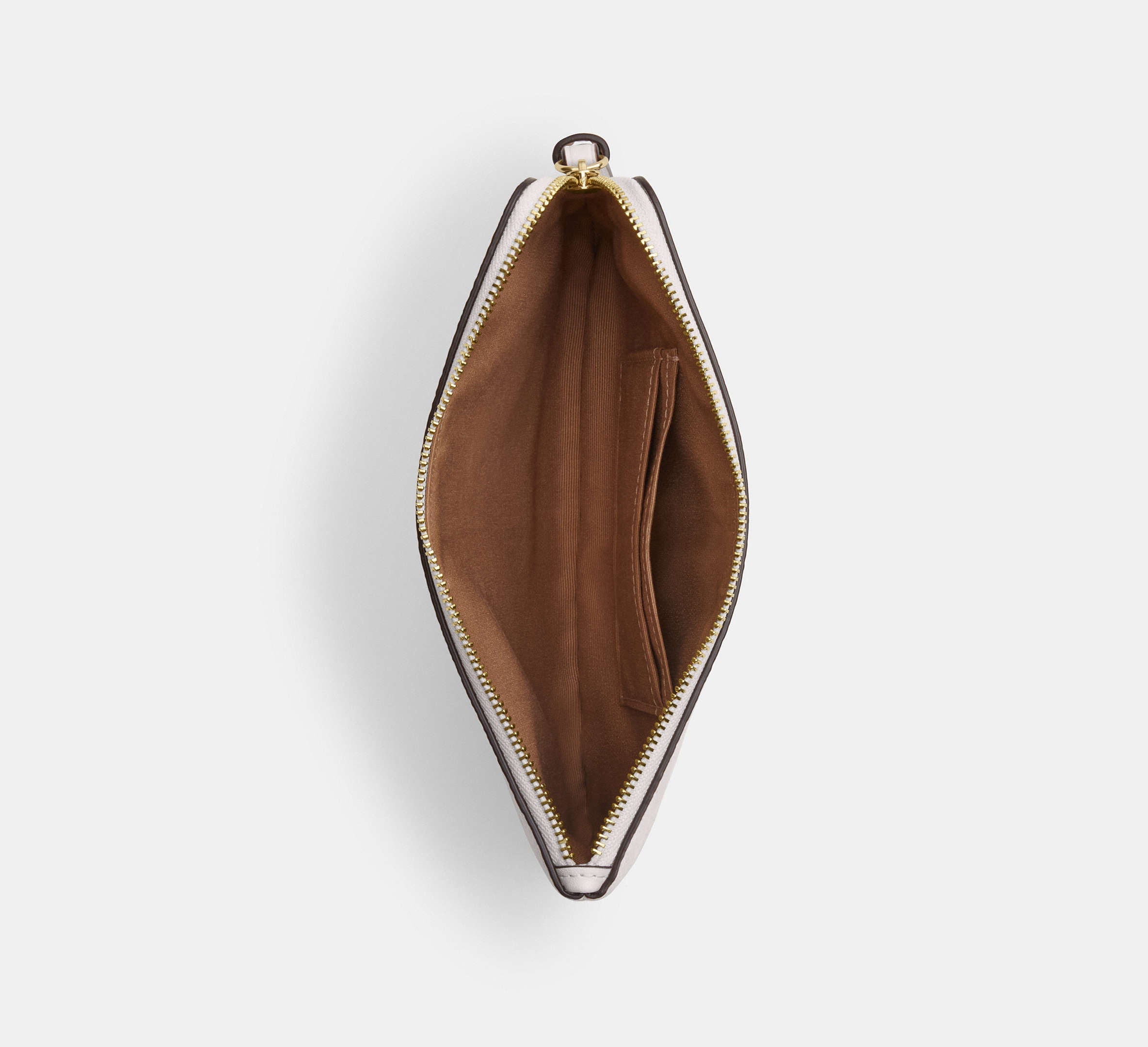 Coach Large Corner Zip Wristlet In Signature - Gold/White/Chalk