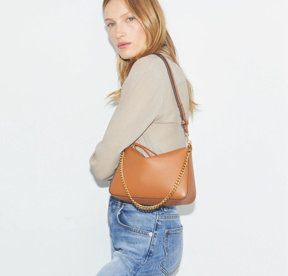 TORY BURCH SMALL PERRY SHOULDER BAG - AUTUMN BROWN- SEZON