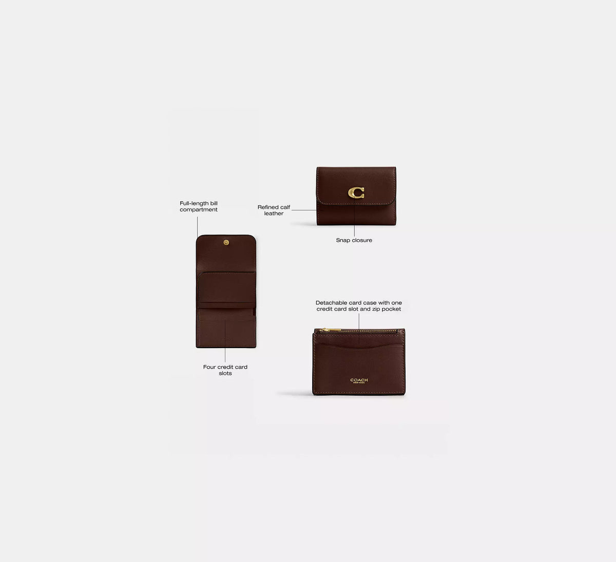 Coach Essential Card Holder Wallet  -  Brass/Maple