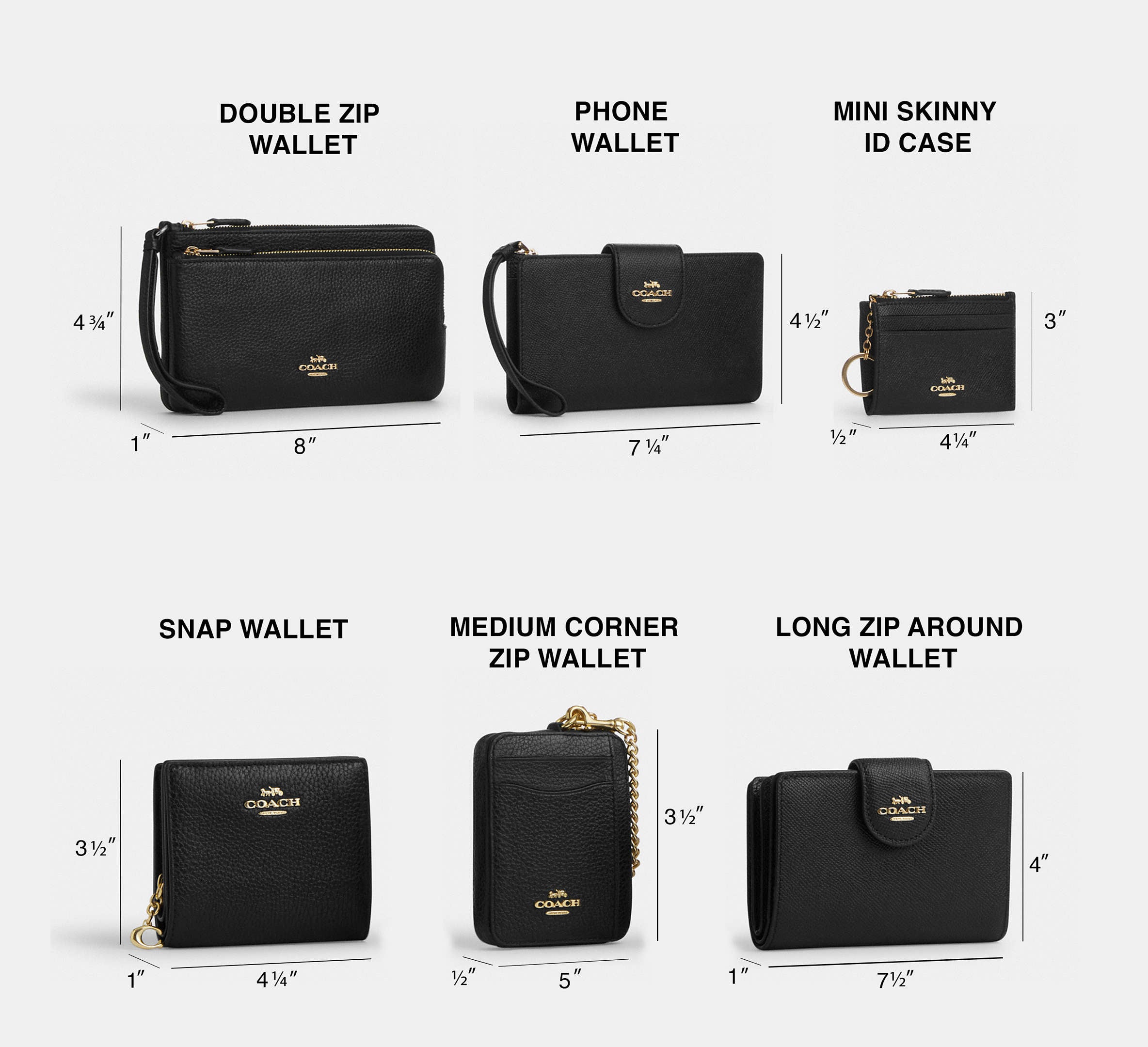 Coach Double Zip Wallet - Gold/Black – Kanadadan Kapına
