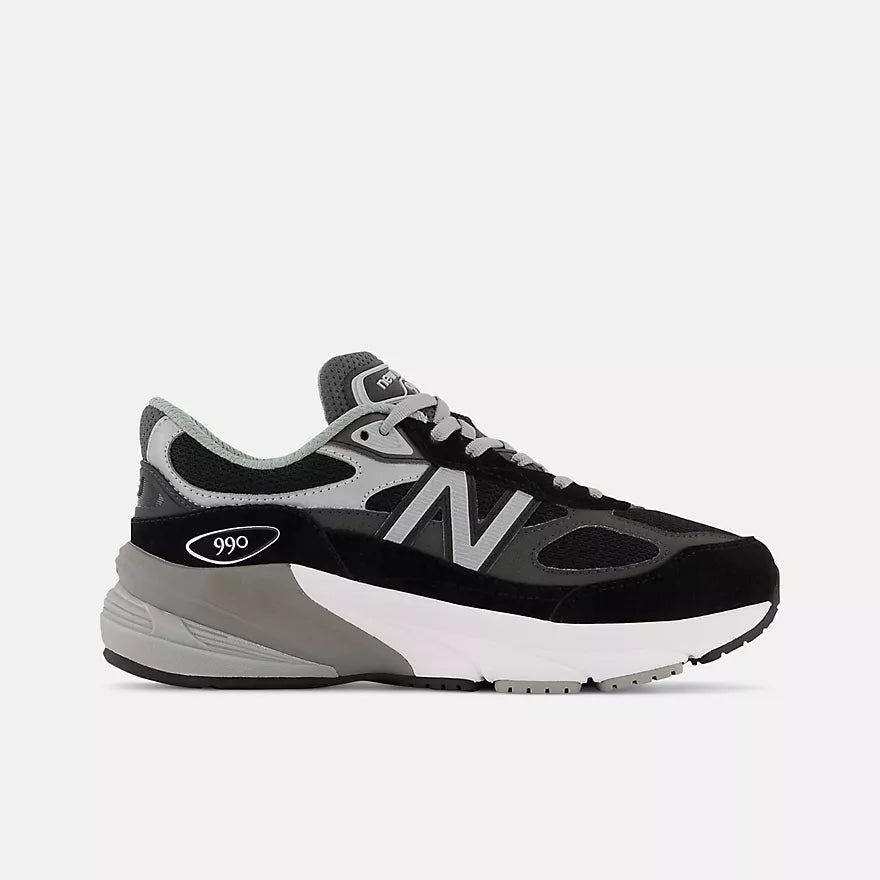 New Balance Big Kids FuelCell 990v6  -  Black with Silver  -  GC990BK6