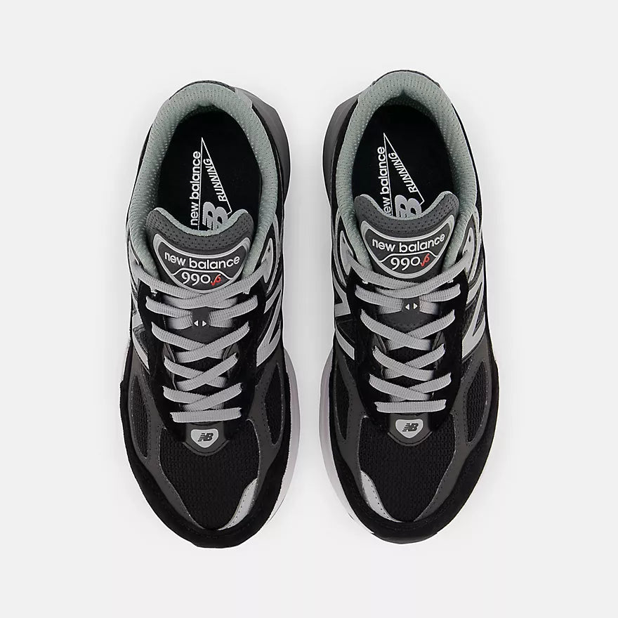 New Balance Big Kids FuelCell 990v6  -  Black with Silver  -  GC990BK6