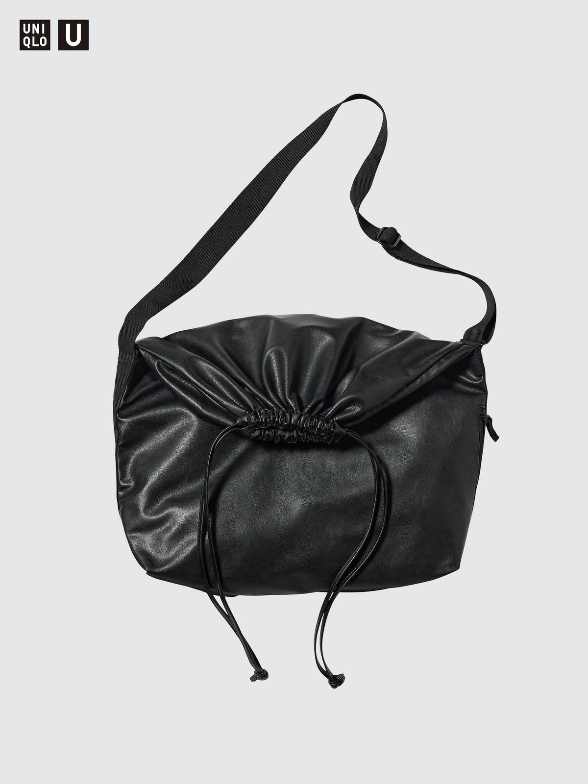 UNIQLO Soft Coated Drawstring Bag- BLACK