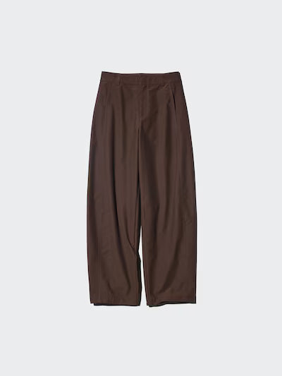 UNIQLO UNISEX JERSEY BARREL LEG PANTS | TALL -  39 DARK BROWN