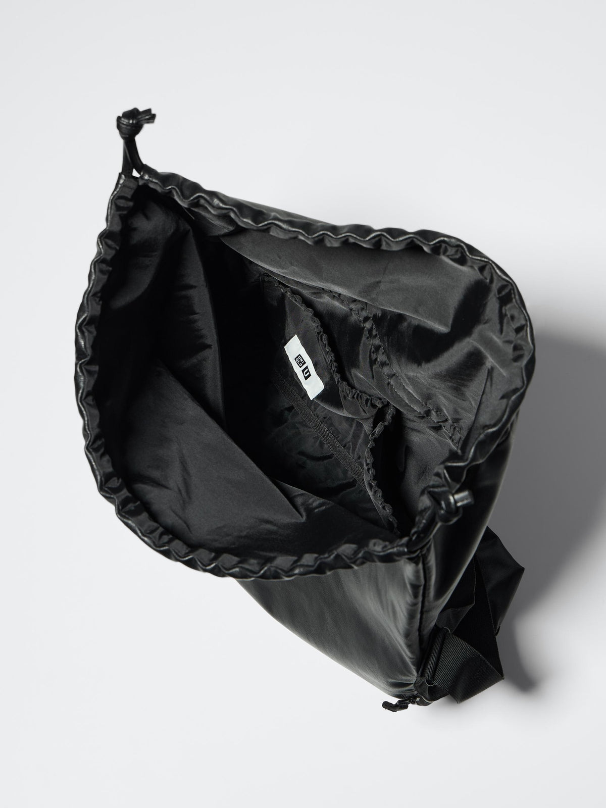 UNIQLO Soft Coated Drawstring Bag- BLACK