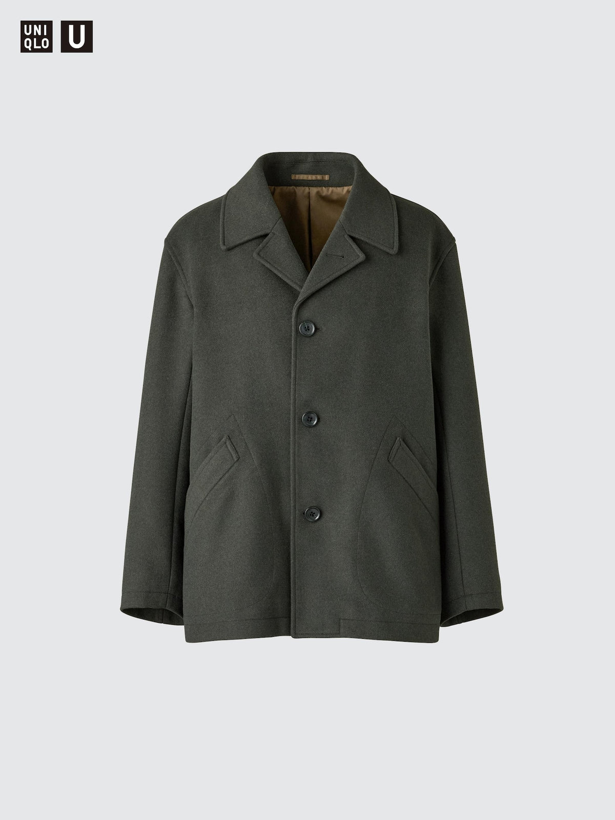 Uniqlo Unisex Wool Blend Short Coat  -  07 GRAY