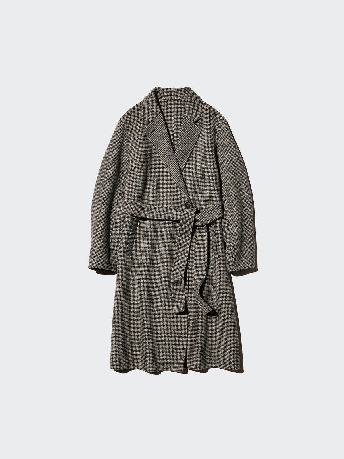 Uniqlo Women Double Face Relaxed Long Coat | Pattern  -  34 BROWN