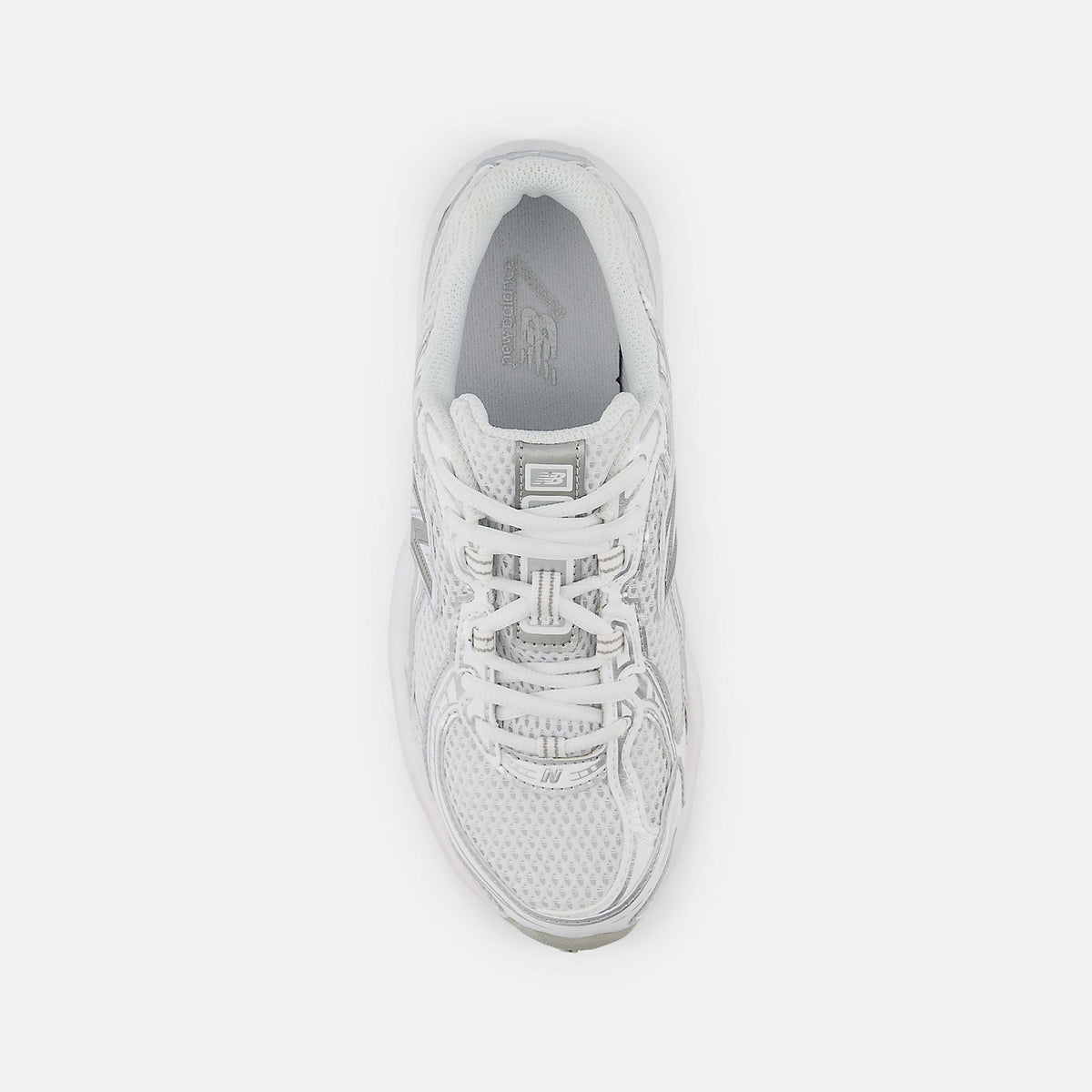 New Balance Big Kids 740 Lace  -  WHITE with SILVER METALLIC -  GR740WM