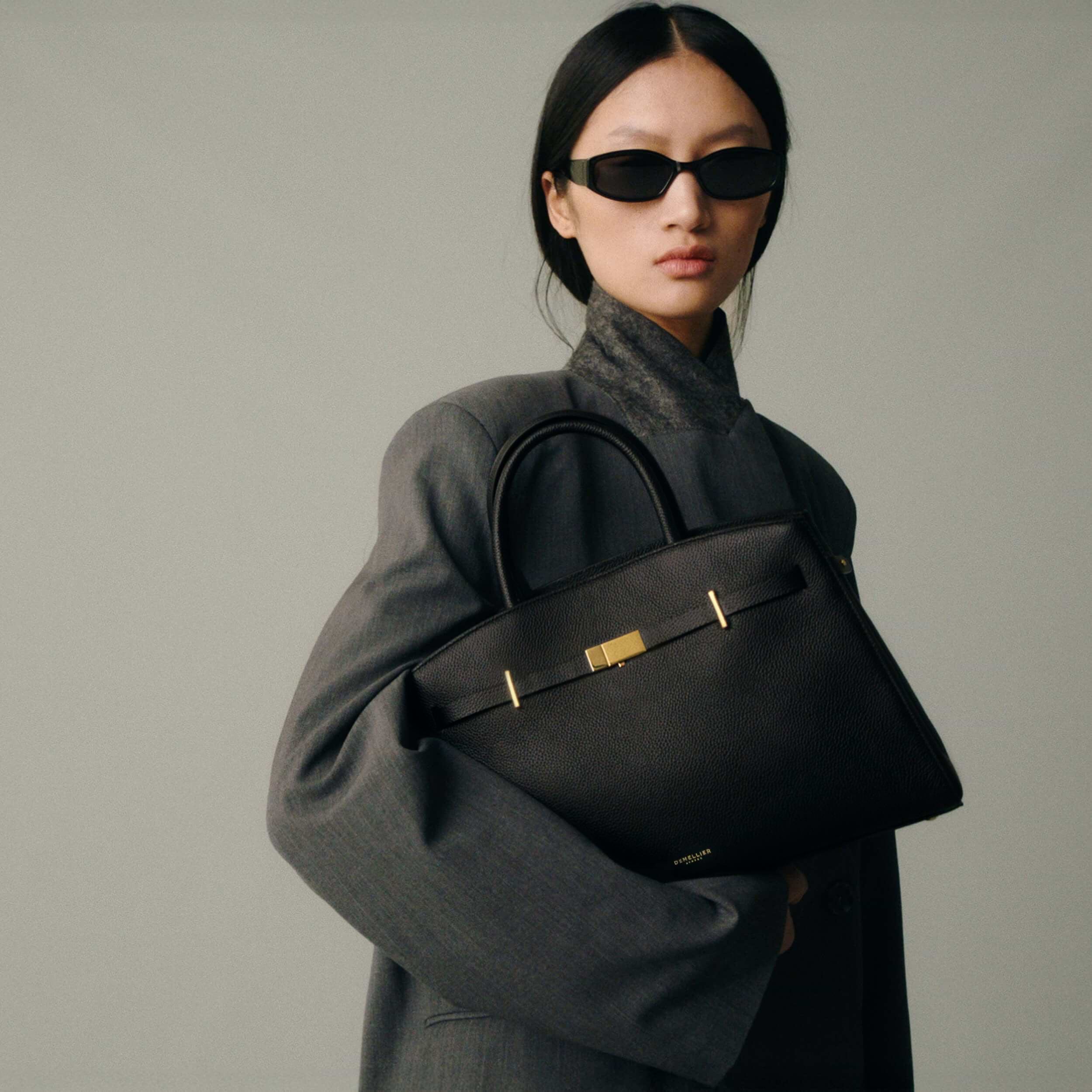 DeMellier The Midi Hudson-Black Small Grain