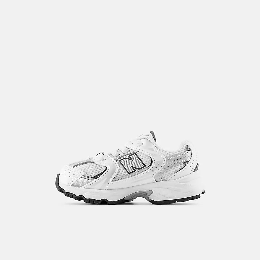 New Balance  Toddlers & Babies 530 Bungee  -  WHITE with SILVER METALLIC and Silver Metallic  -  IZ530SB1