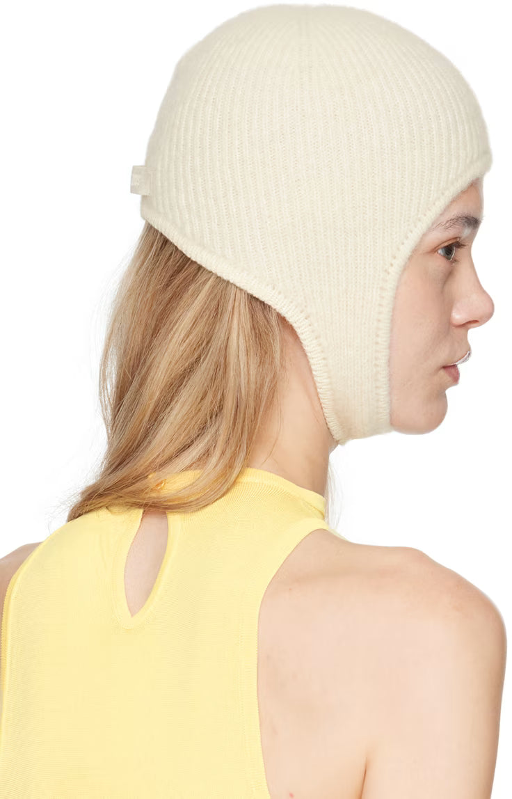 JACQUEMUS La Casa 'La capuche Gros Grain' Beanie - Off-White