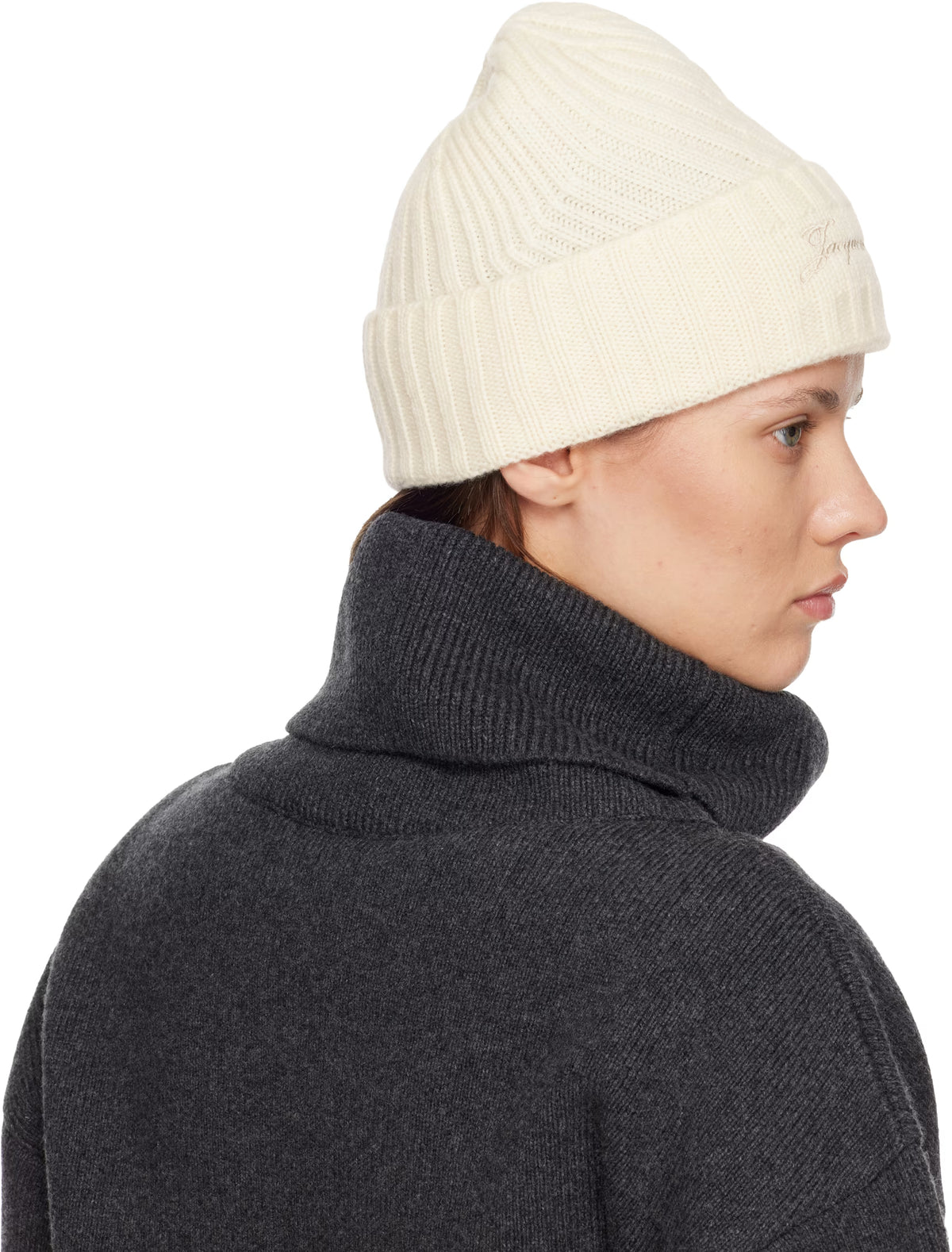 JACQUEMUS  'The Tourni' Beanie - Off-White