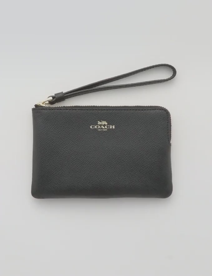 Coach Corner Zip Wristlet - Gold/Taupe