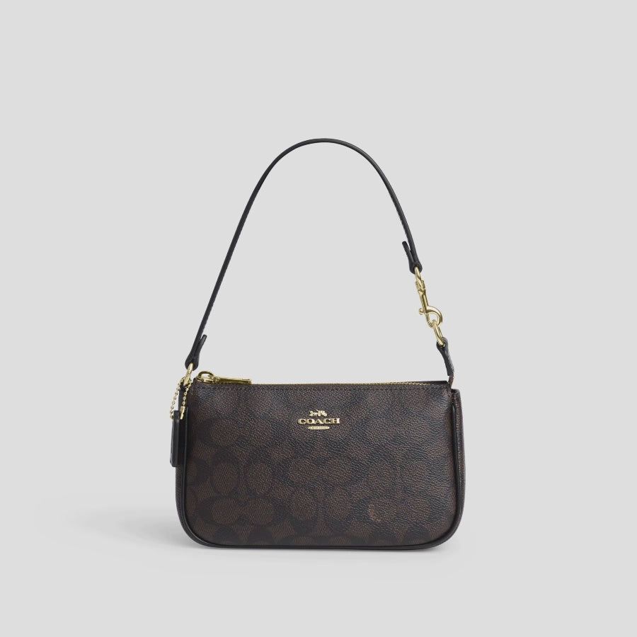 Coach Nolita 19 In Signature Canvas-Gold/White/Chalk