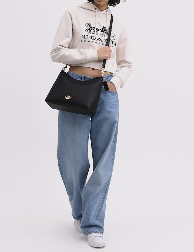 Coach Laurel Shoulder Bag In Signature - Gold/Walnut/Black
