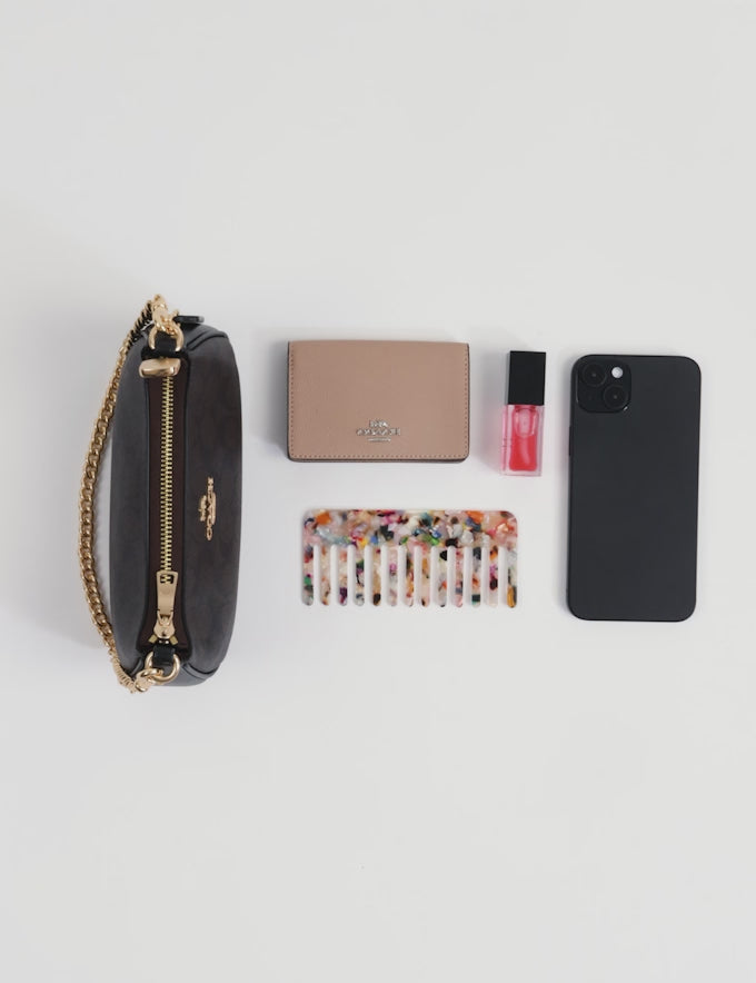 Coach Teri Mini Crossbody Bag In Signature - Gold/Walnut/Black
