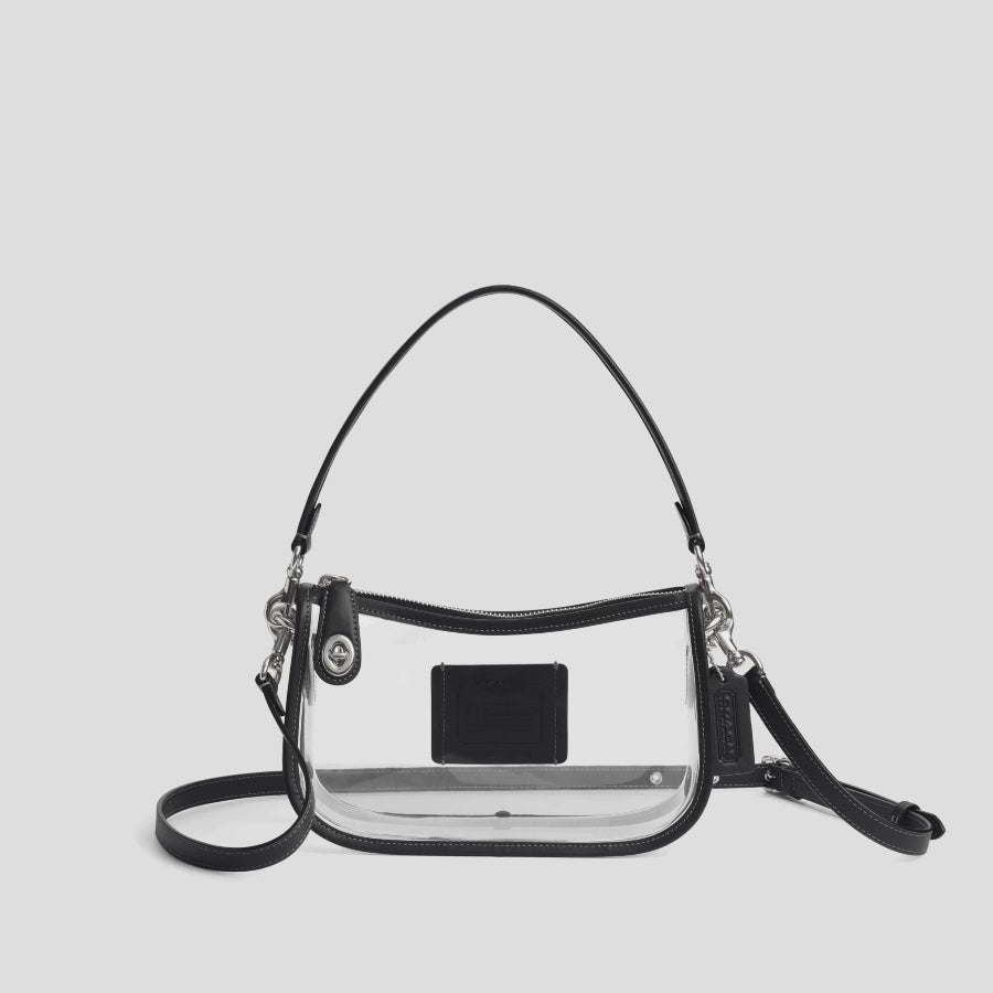 Coach Stadium Swinger Bag - Silver/Black