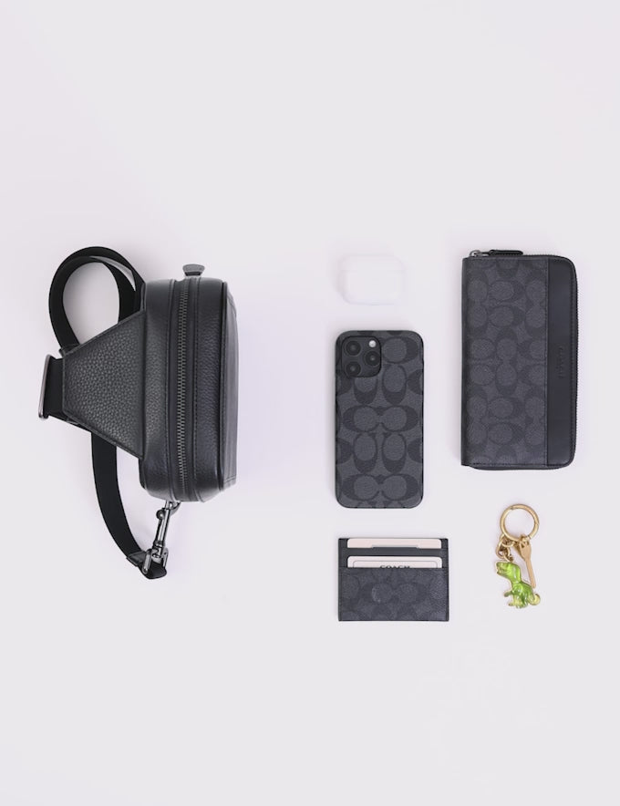 Coach Sullivan Pack In Signature  -  Gunmetal/Charcoal/Black
