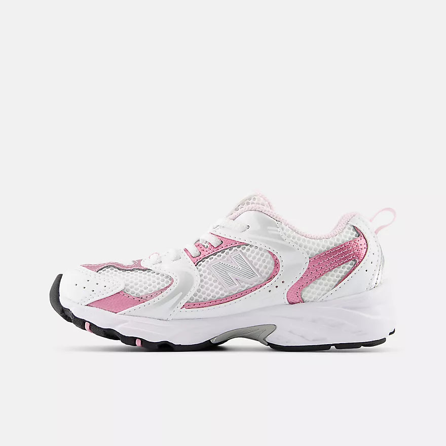 New Balance Little Kids 530 Bungee  -  White with Pink Sugar  -  PZ530RK