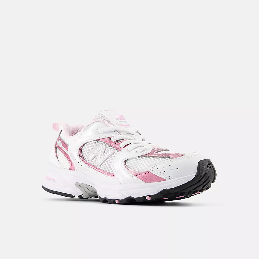 New Balance Little Kids 530 Bungee  -  White with Pink Sugar  -  PZ530RK