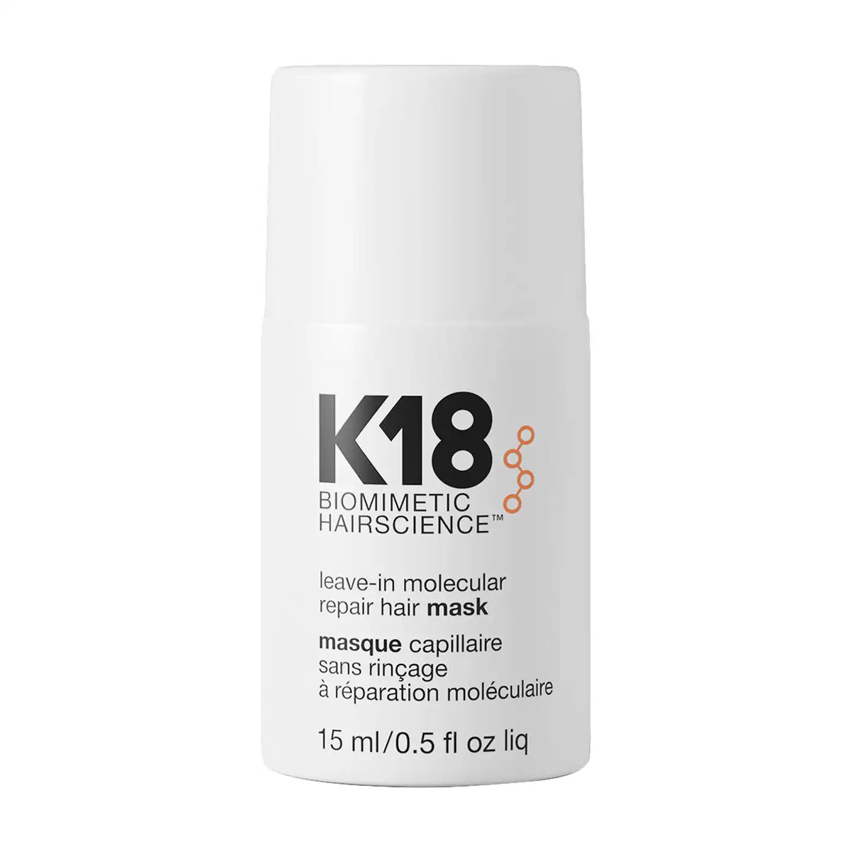 K18 Biomimetic Hairscience  Mini Leave-In Molecular Repair Hair Mask-0.5 oz/ 15 mL